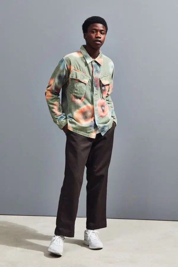 Новое поступление, тяжелая бархатная рубашка MGOO с принтом джунглей, мужская рубашка с длинным рукавом