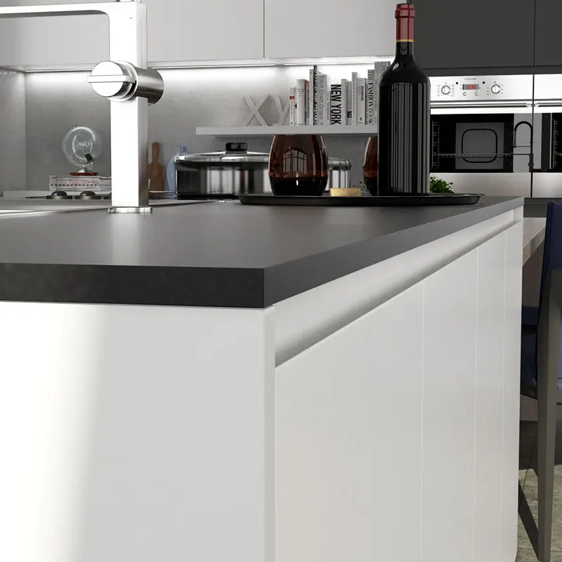 New Modern White Gray Matte Lacquer Kitchen Cabinet Australia Designs