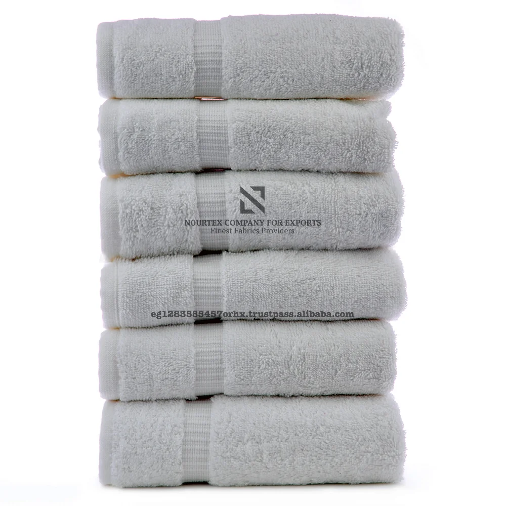 High Quality Home Textile Plain Dyed Terry Fabric Dobby Bath Towel Soft