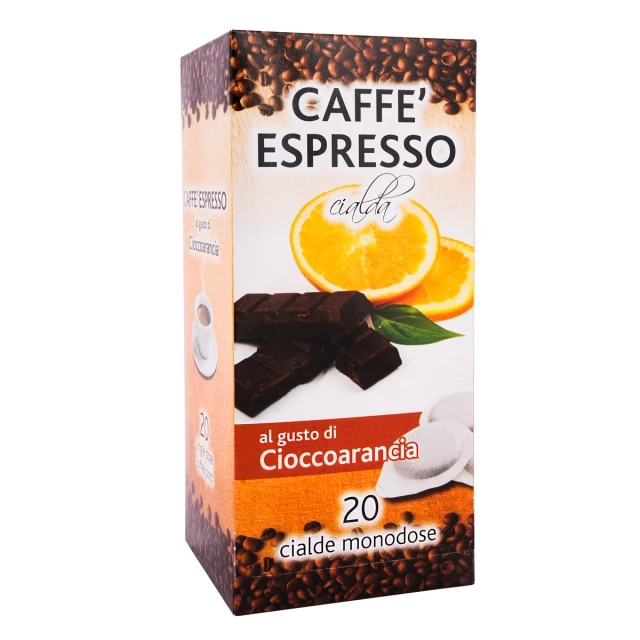 
ITALIAN FLAVOR COFFEE PODS- 20 PODS BOX CHOCOLATE ORANGE - GROUND COFFEE PODS 