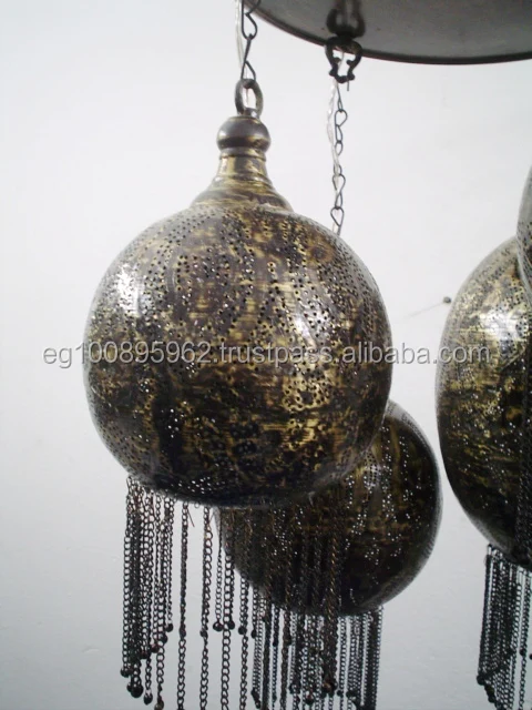 BR224 Mosaic Ceiling Fixture Poly Pendant Balls Moroccan LED Chandelier