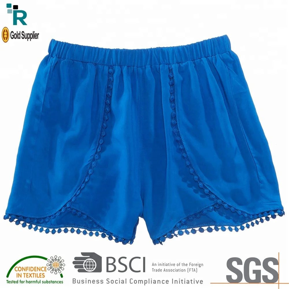 2021 New Summer Children Girl Blue Shorts with lace up Cute Side Rings Blue Denim Shorts for Teenager Girl 4-15 Years bangladesh