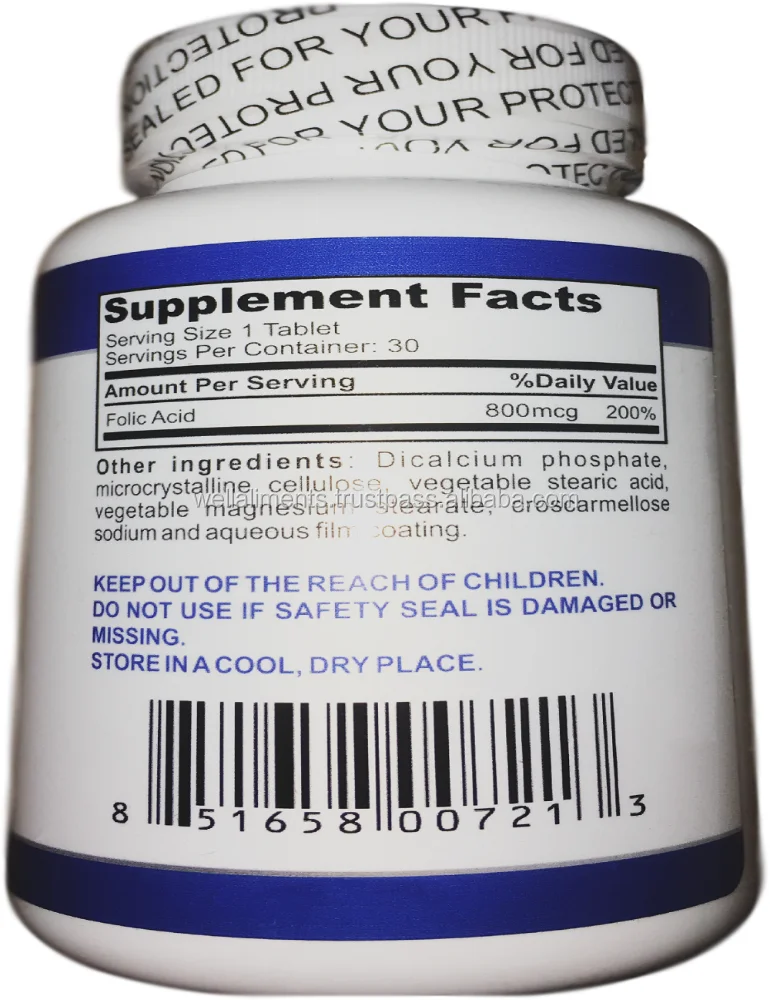 
Folic Acid 800 mcg 