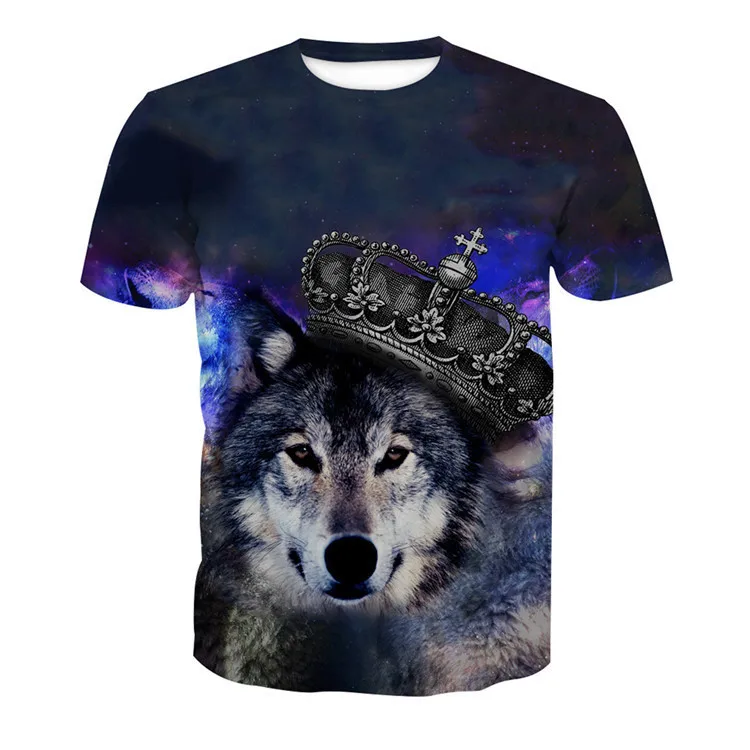 Wholesale 3d Animal Fox Sublimation Chinese T Shirt Unisex Printed Oversized T-Shirt Wholesale 3d Embossed Printing T Shirt