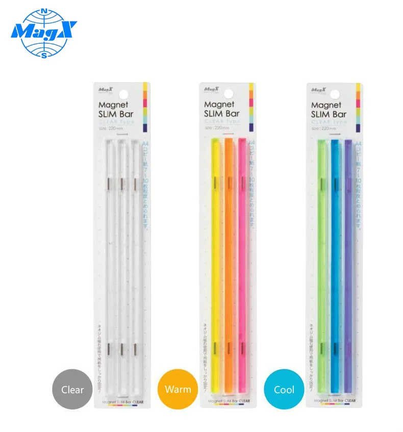 Цветной магнитный Тонкий держатель для бумаги офисные и школьные принадлежности Япония