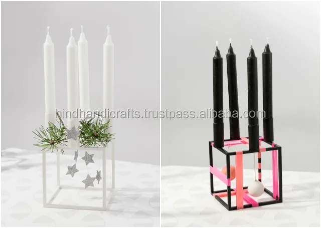 Black Matte Candle Holder with Bowl for Home Decor