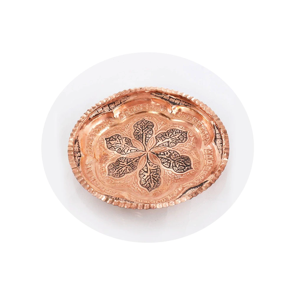 Latest Pure Antique Copper Plates in Bulk Supply Custom Design Size Vintage round Pattern Dishes Buy at Low Price Brass Material