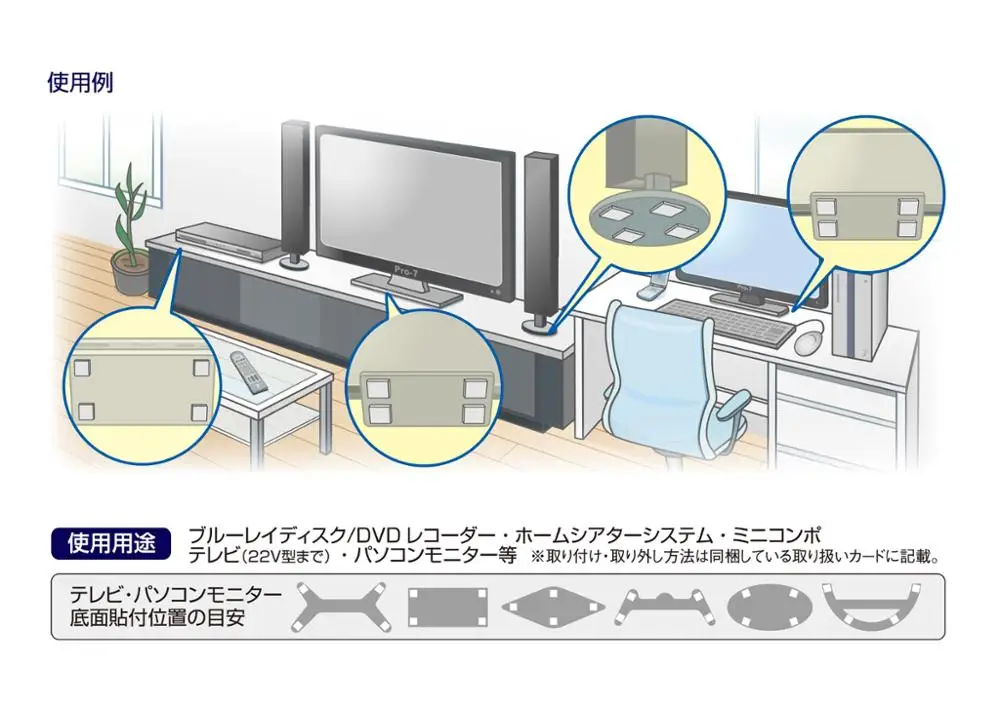 Proseven seismic pads to used in order to protect the LED LCD TV from earthquake