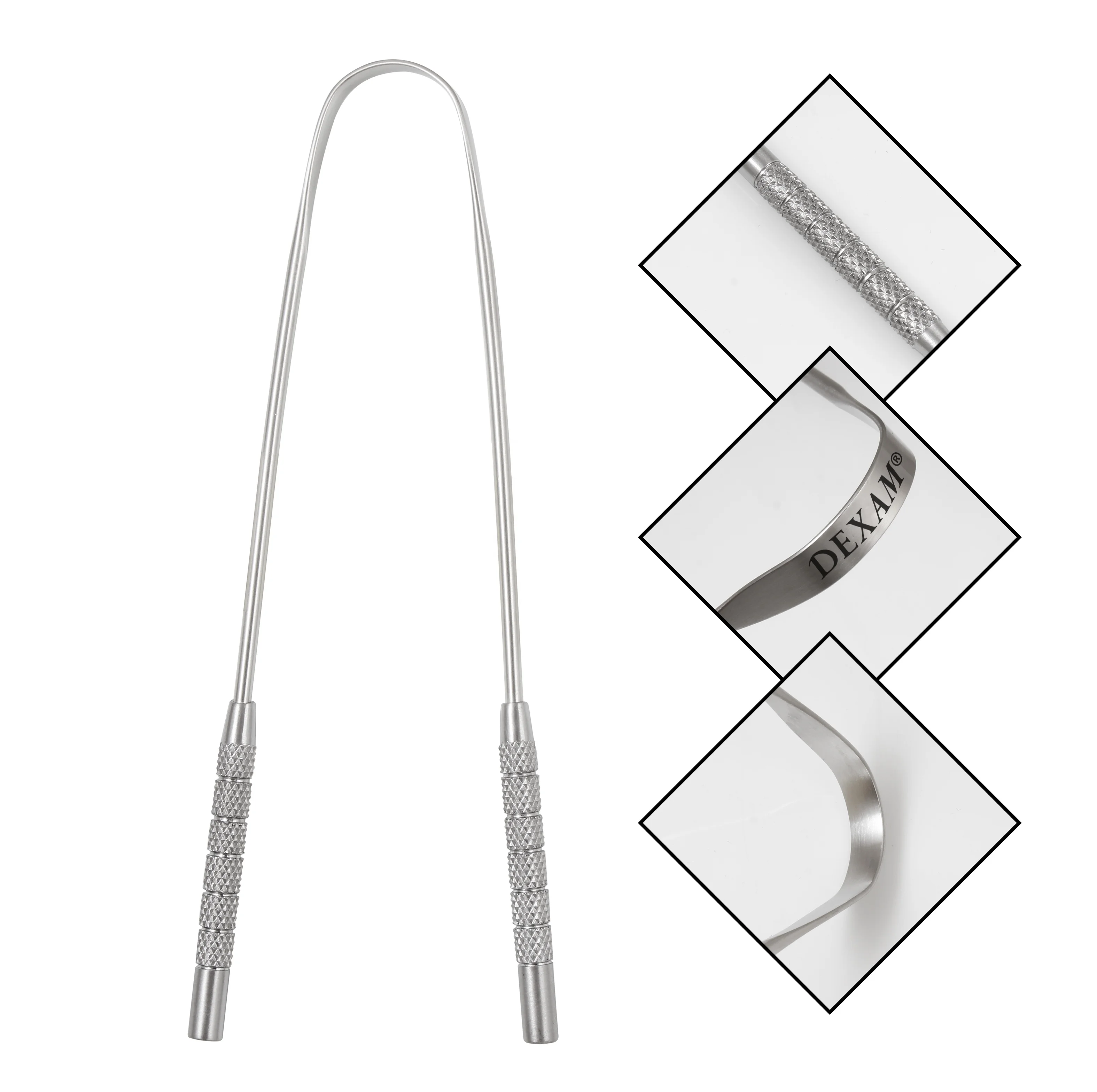 
ISO Certified Stainless steel tongue cleaner tongue scraper bacteria inhibiting serializable Dental Instrument 