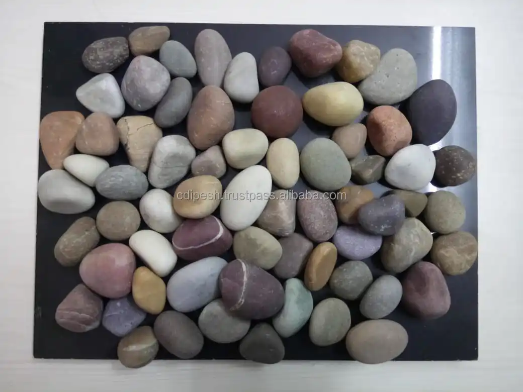 natural stone near me / grey white Blue and Green yellow pebbles Stone for Garden Bags Customized multi color pebbles stone