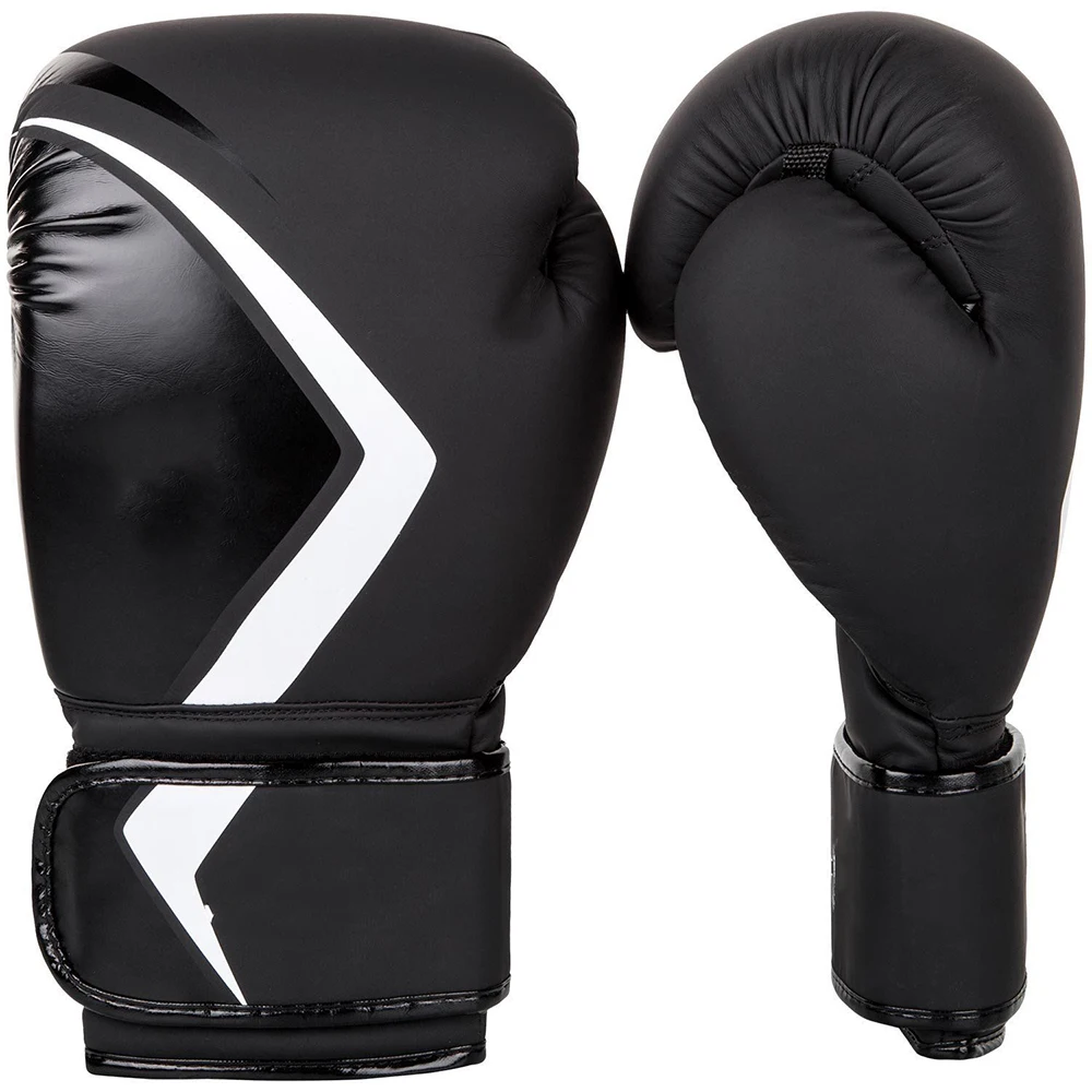 Mat black leather boxing gloves custom logo genuine leather Men Black Real Lather wholesale training Boxing Gloves For Adults