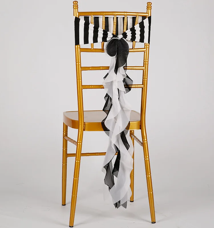 DIY Organza Chair Sashes Band Wedding Banquet Party Decoration Chair Bows Ties Bands Organza Chairs Sash Bows