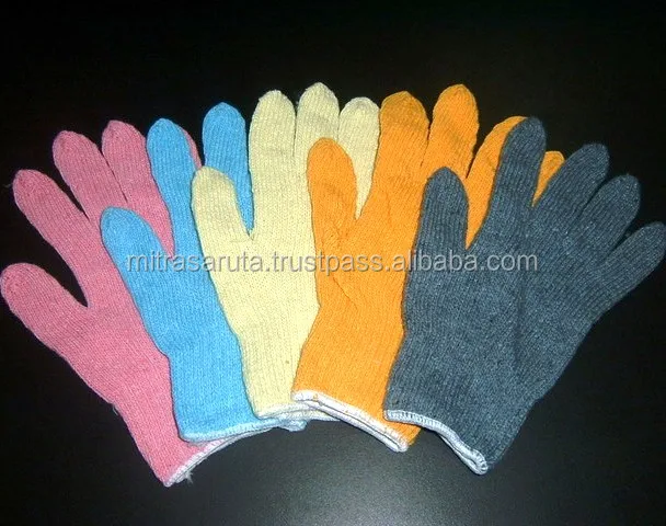 7 GAUGE MIXED COLOR SAFETY COTTON KNITTED HAND GLOVES
