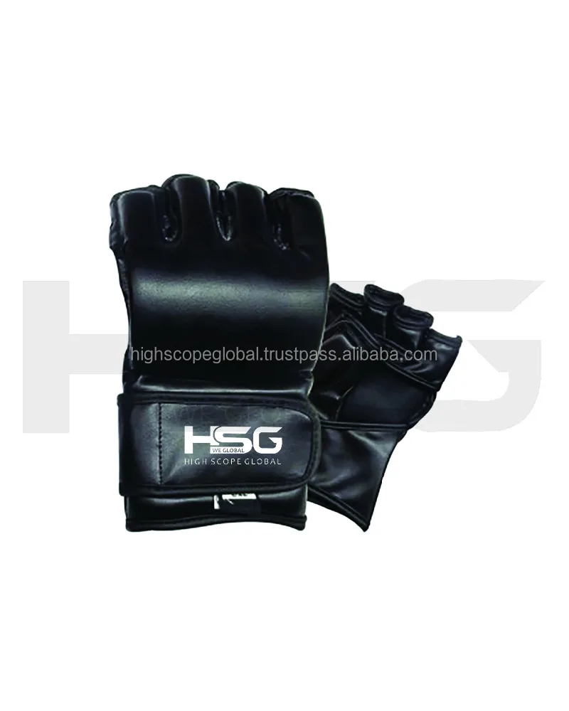 Latest Design MMA Gloves High quality PU Leather Fingerless-Style Sparring Octagon Training