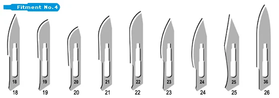 Surgical Scalpel Handle no 4 with 10 Pcs of Carbon Steel Surgical Scalpel Blades no 22