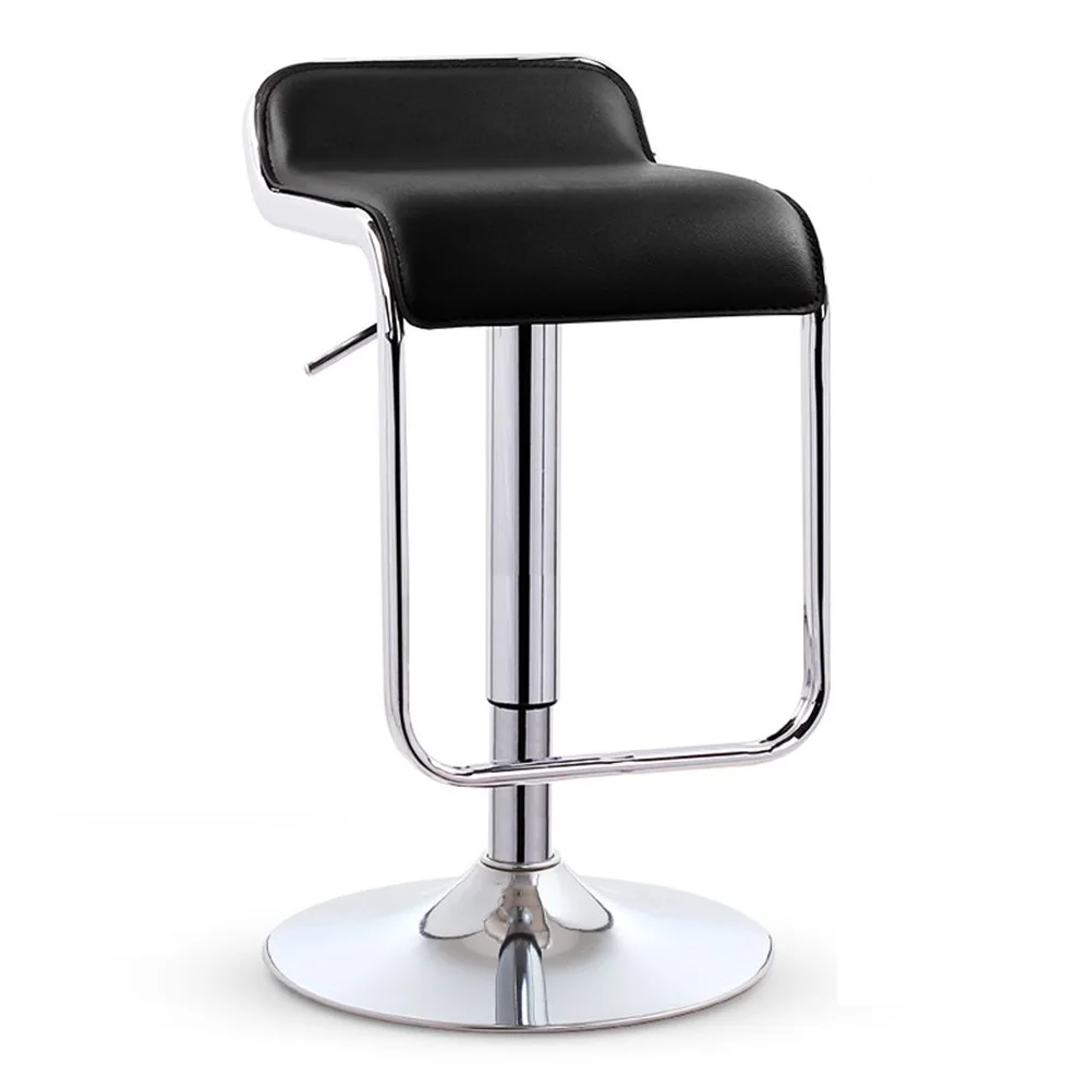 Height Adjustable Backrest Swivel Chair Stainless Steel Dining Chair PU Leather Reception for Kitchen Dining Room