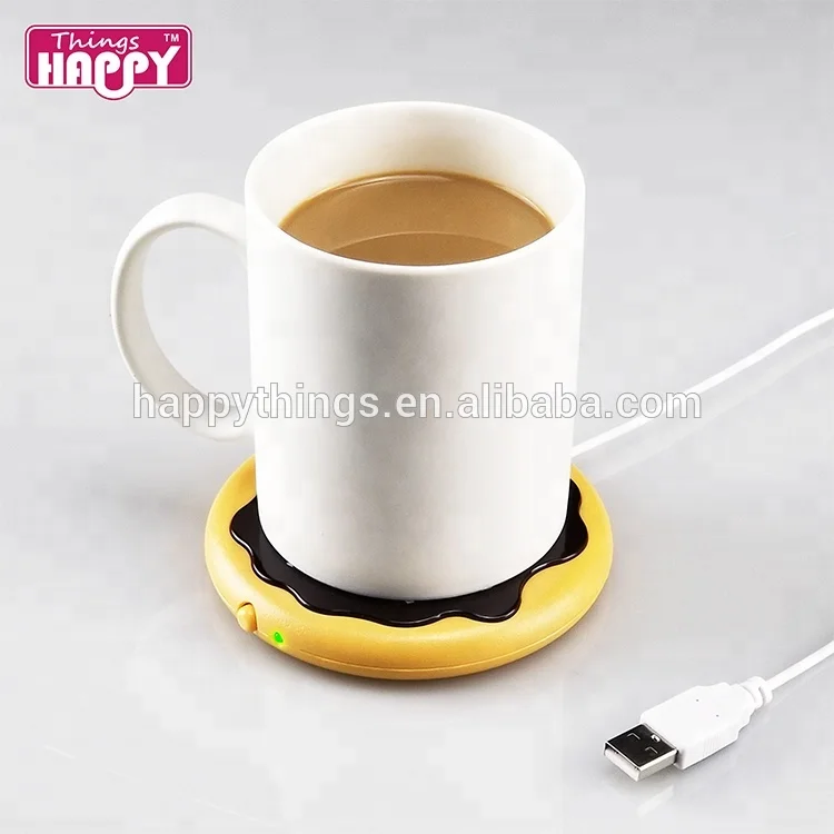 Низкий минимальный заказ, горячая Распродажа, уникальный дизайн пончика, портативный подогреватель кофейной чашки Usb