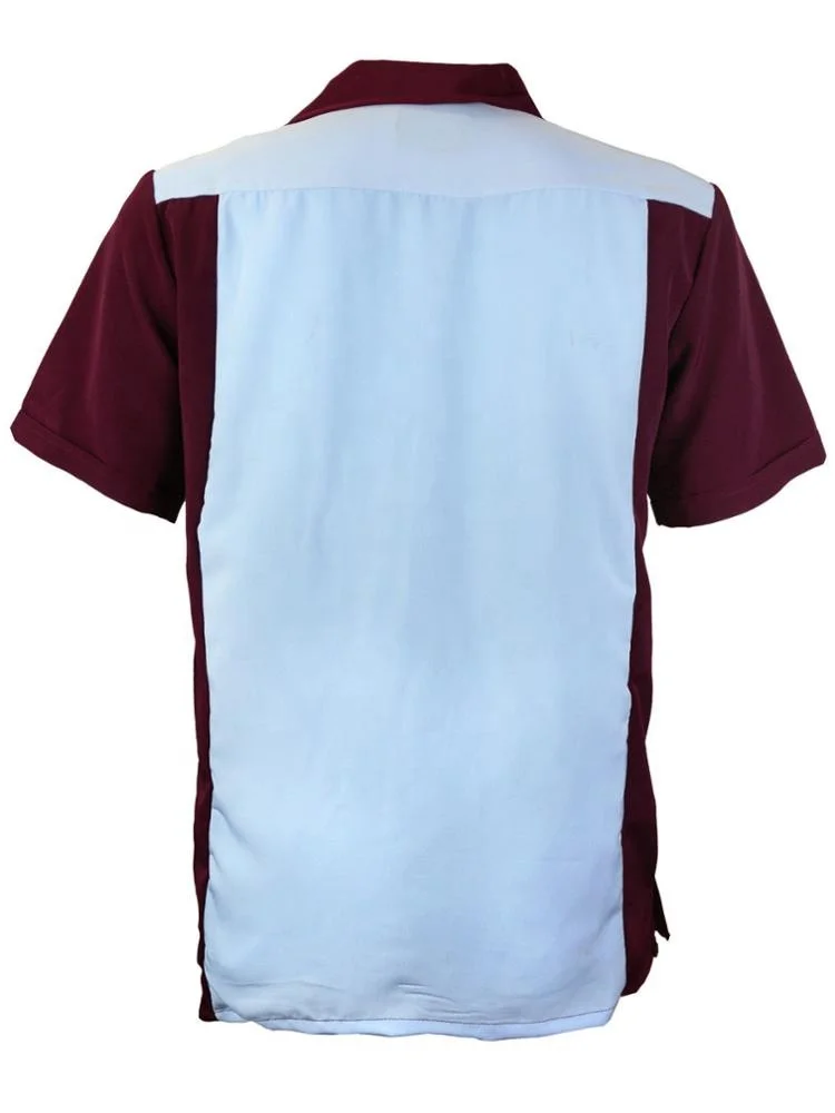 
custom two tone colorful retro sport bowling shirt for men 