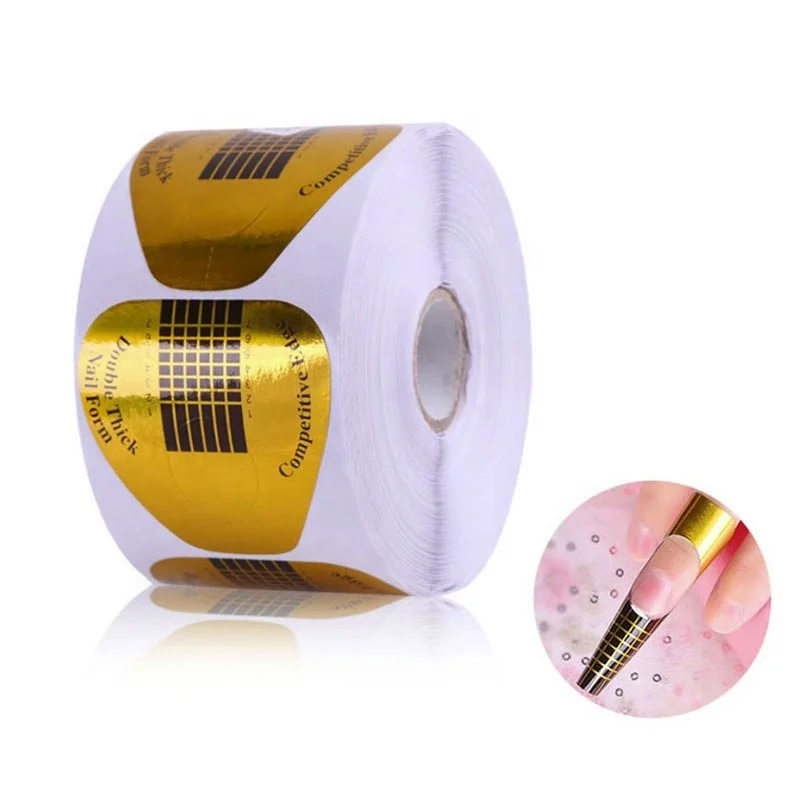 
500pcs Professional Nail Form for Acrylic Nail UV Extension Gel Polish builder form paper sticker mold 