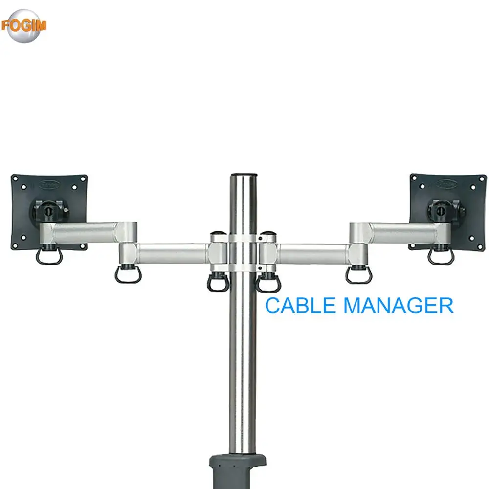 Space Generator Dual LCD Monitor Arm -Black (Desk Clamp / Grommet Mount)
