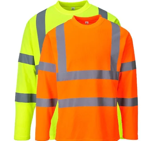 Hi Vis T Shirt ANSI Class 3 Reflective Safety Orange Short Long Sleeve HIGH