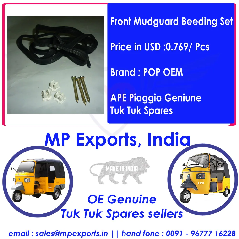 three wheeler front mudguard beading spare parts for ape