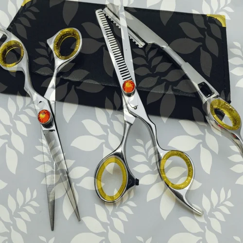 2021 new hot sale stainless steel Barber Scissors kit salon Razor scissor set barber scissors instruments kits