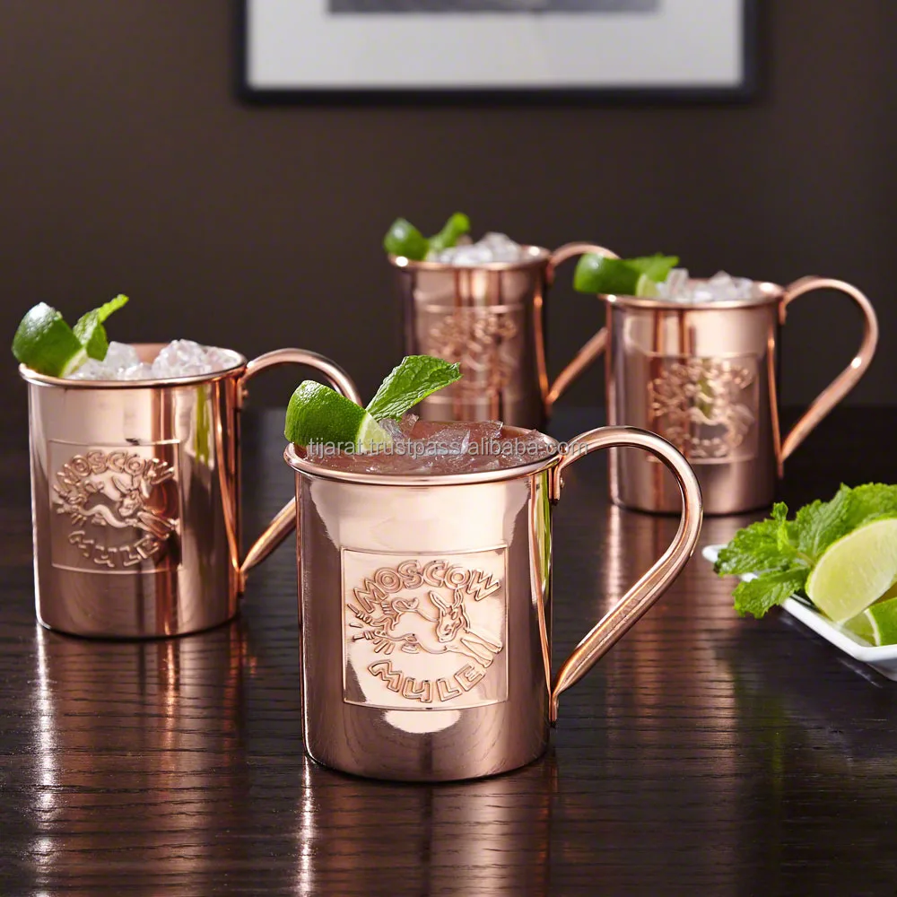 BEST QUALITY COPPER MULE MUGS FOR DRINKING WATER AND BEER UNBREAKABLE MUGS WITH HANDLE IN WHOLE SALE PRICE