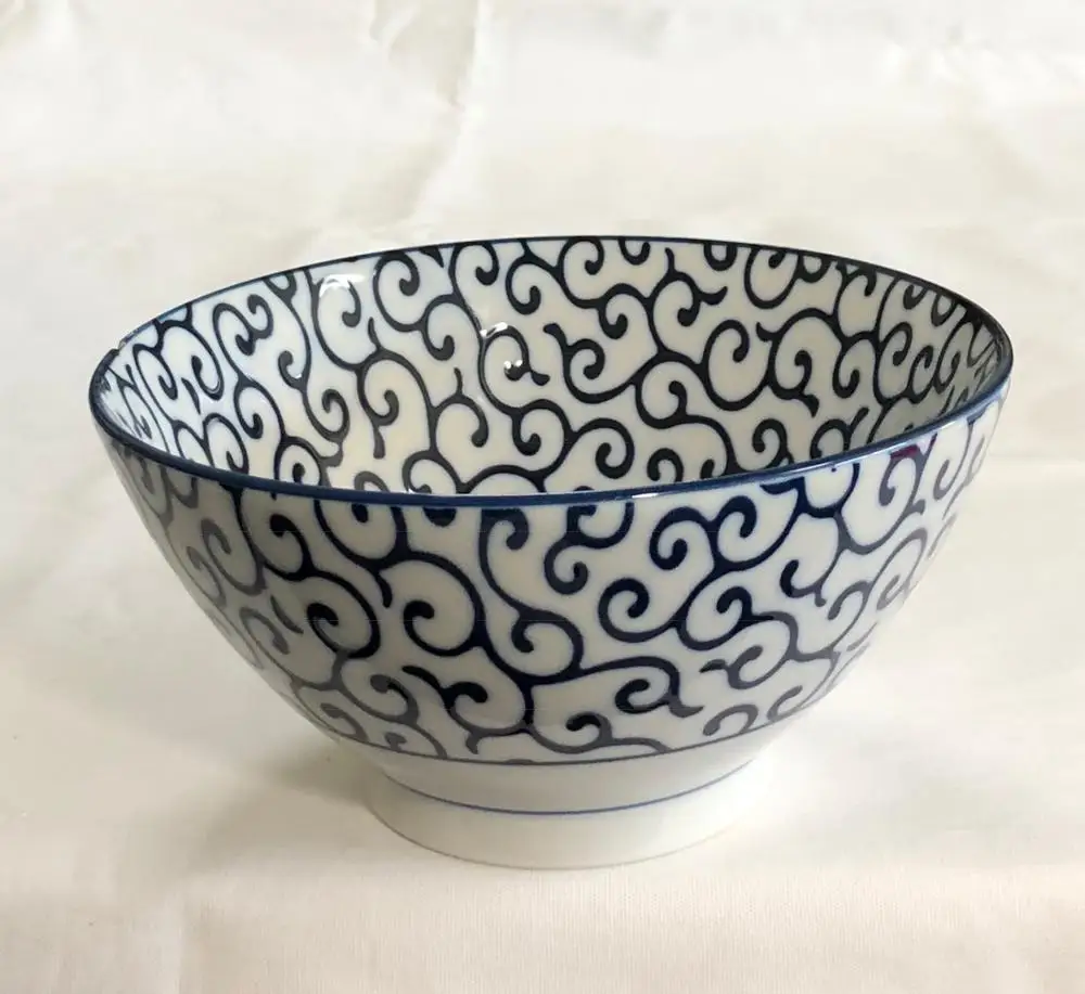 Japanese rice washing bowl ceramic, hand painting snack bowl for sale