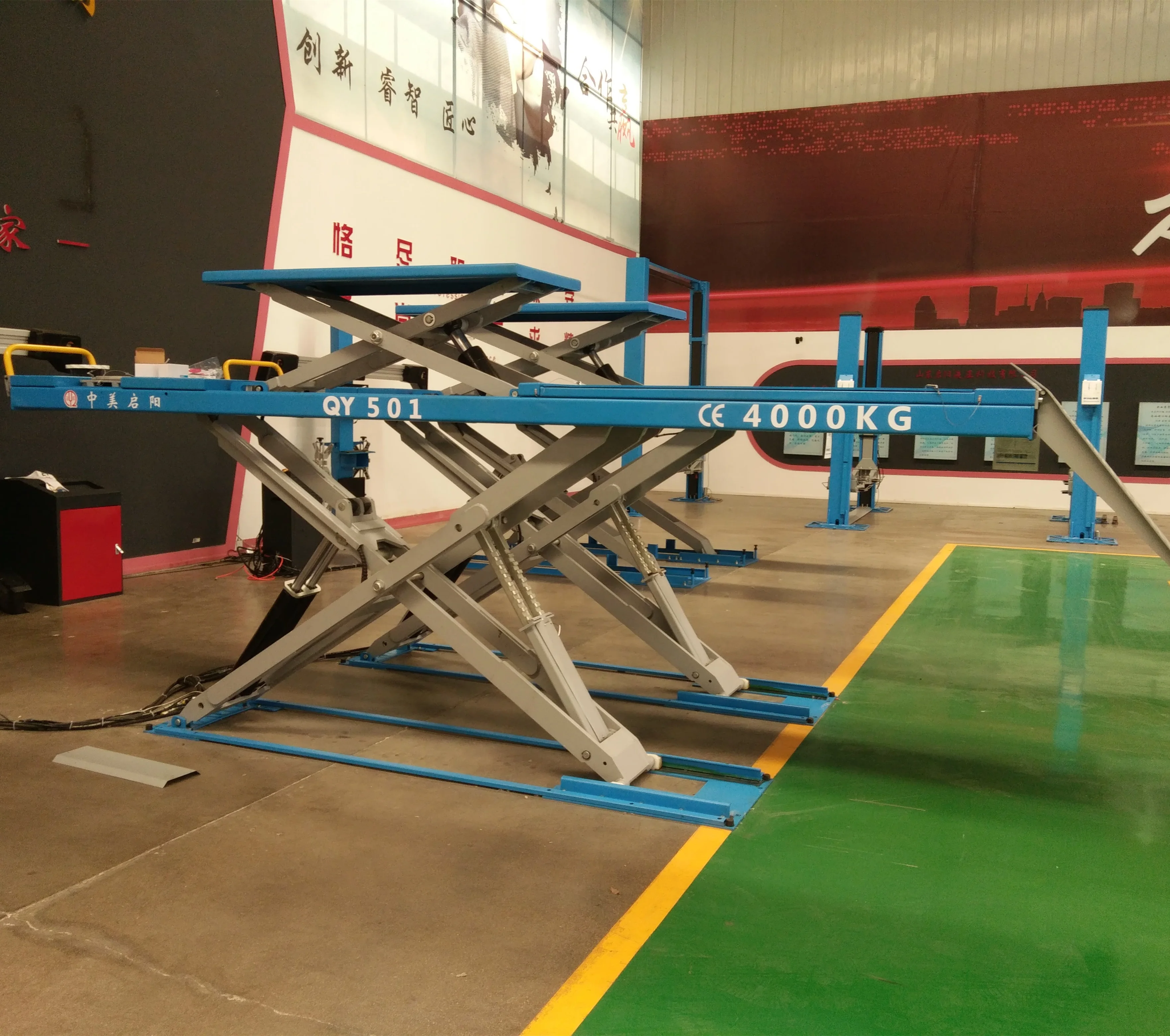 Низкая цена, более низкий минимальный заказ, двухуровневые ножничные подъемники 3,5 тонн для выравнивания колес