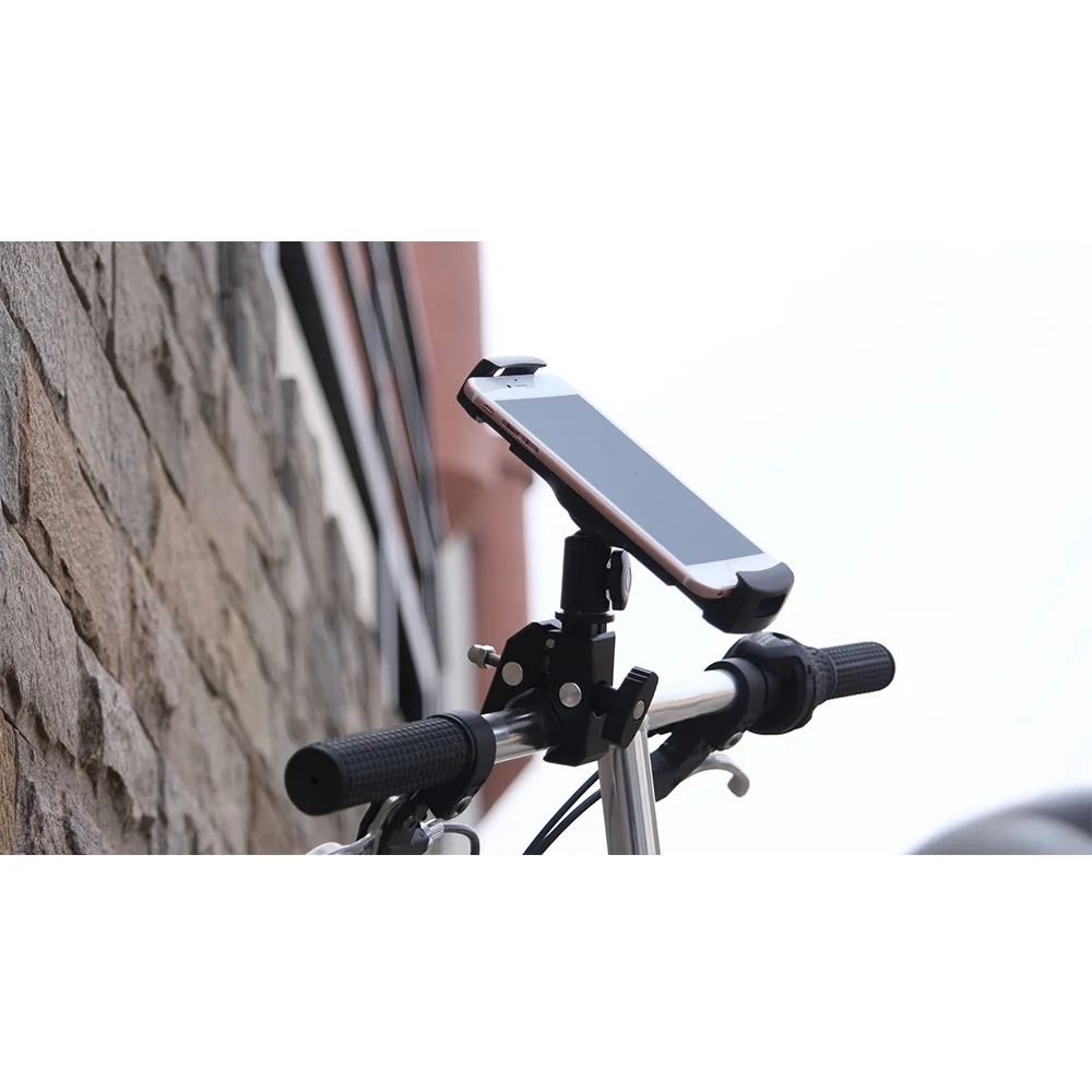 Motorcycle bicycle handlebar clamp mobile phone holder