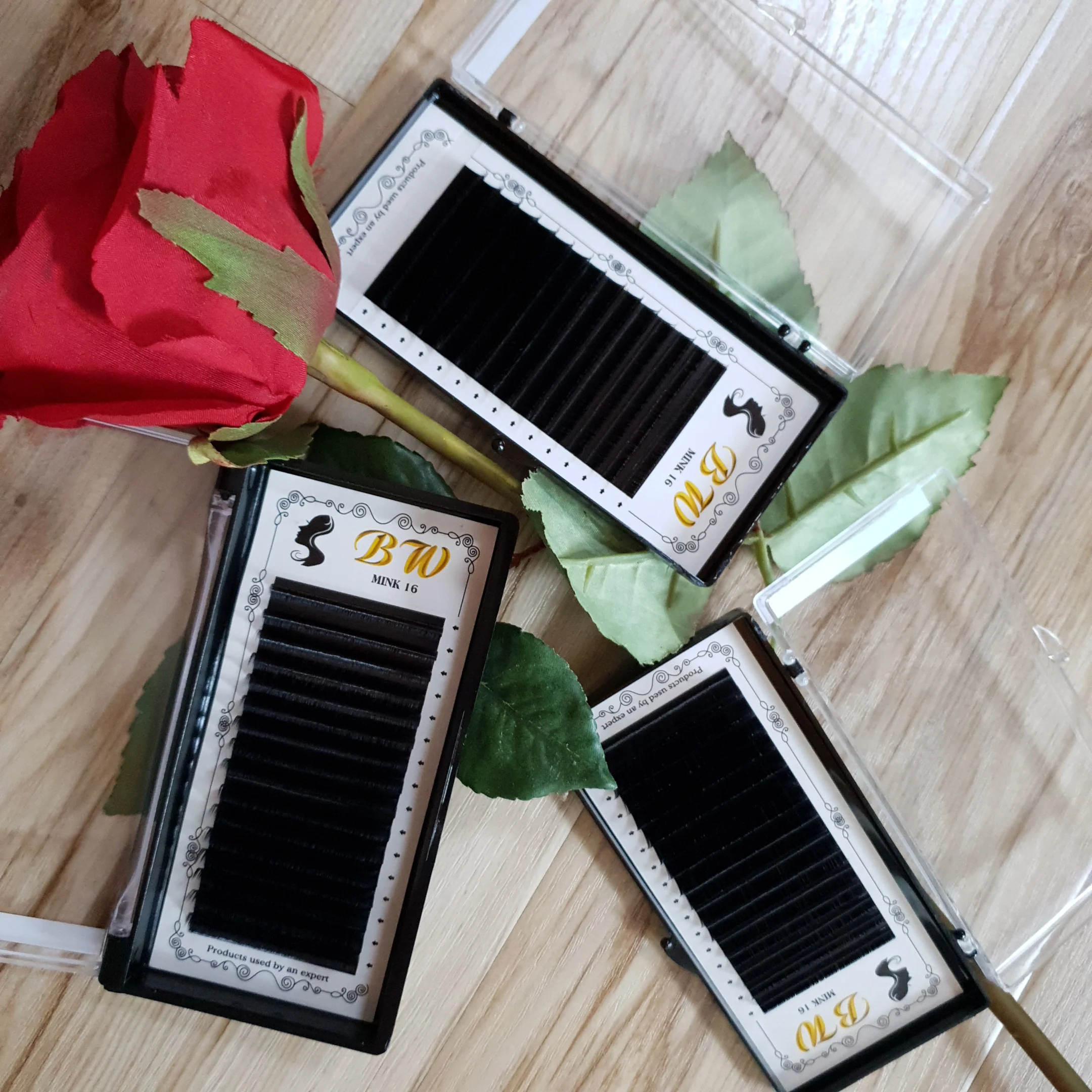 
OEM jauntysky factory in Vietnam L CC DD curl super black fiber premium faux mink eyelash extensions 