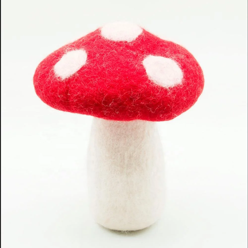 FCS-020 Mushroom Tree for Crafts & Decoration Made from Eco-friendly New Zealand Wool Felted by Nepalese Women Artisans of Nepal