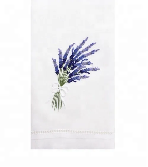 Lavender designs linen Towel embroidered linen cotton napkins, hemstitch cocktail napkins with monograms
