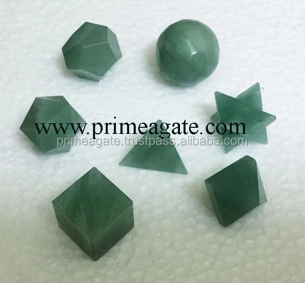 2018 Green Aventurine AA 7pcs Sacred Geometry Set For Sale