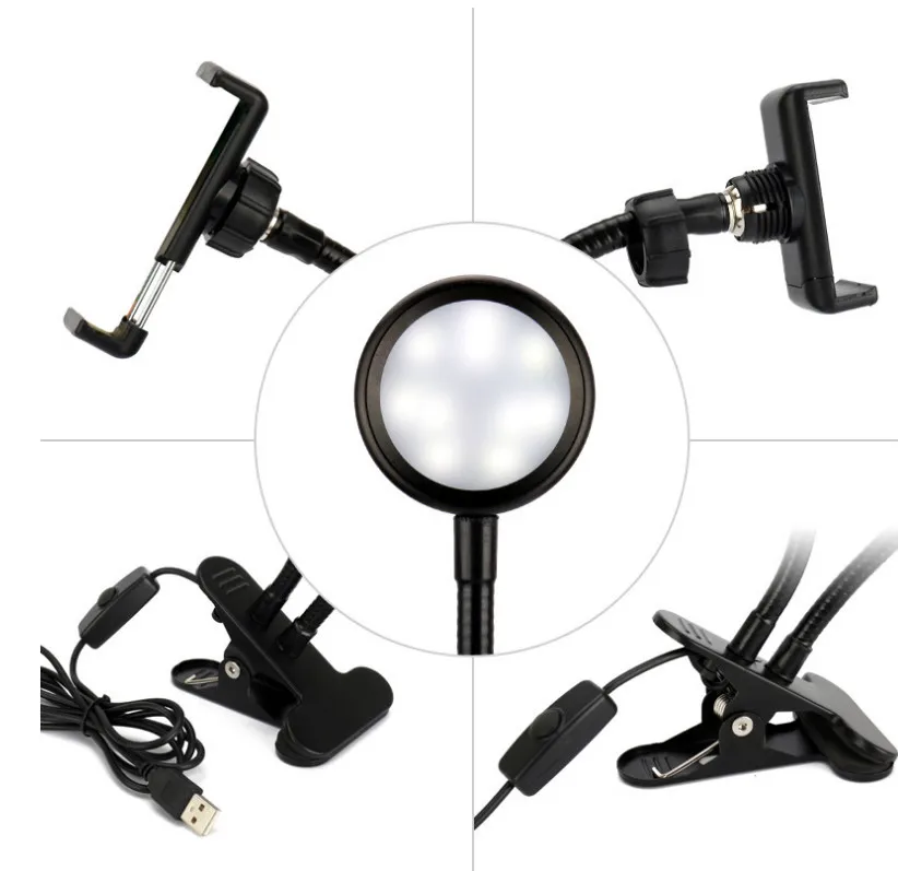 High Quality 360 Degree Multi Functional Smart Phone Rotating Bracket Live Self Timer Ring Lamp, Lazy Bracket Table Lamp