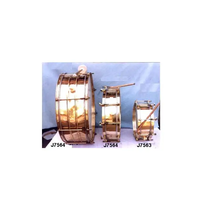 Brass Drum in Mirror Polish and Three Sizes Metal Brass Marching Drums Metal Drum for Use and Decor