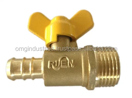 OMG Industries brass gas control valve water gas pipeline ball valve short handle brass valve