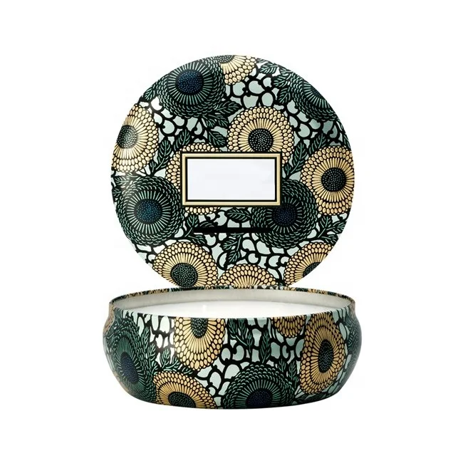 round with clear lid candle custom tin box