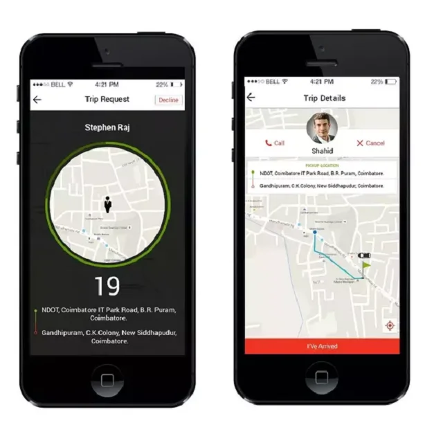 Бронирование такси или кабины по запросу мобильных