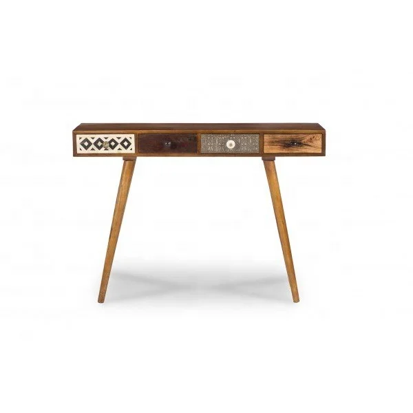 
Современный деревенский консольный стол из массива дерева с ящиками 