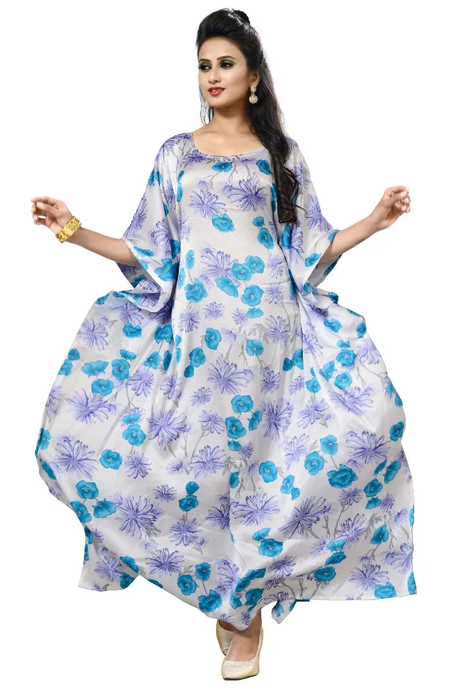 Casual Wear Floral Printed Kaftan 2017 / Women Plus Size Wear Kaftans / Ladies Ankle Length Daily Wear Kaftans (kaftans 2017)