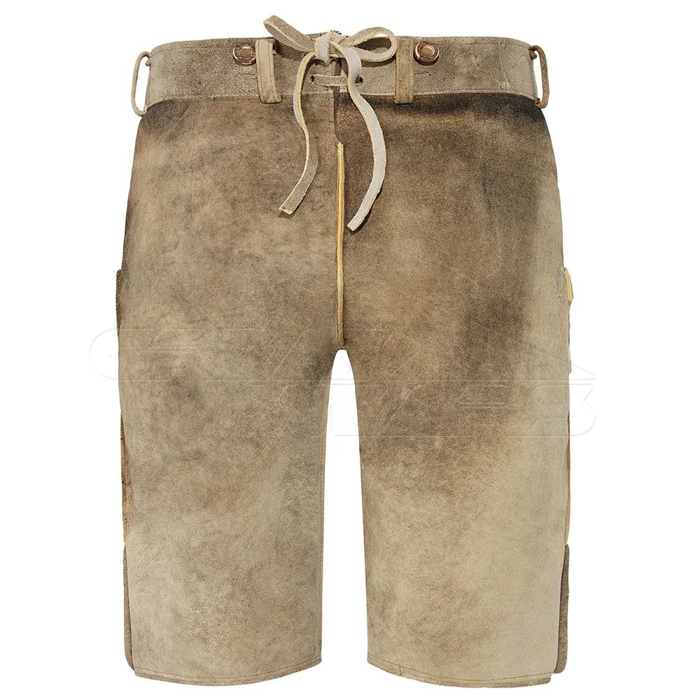 Adult Oktoberfest Costume Bavarian Men Uniform Lederhosen Shorts