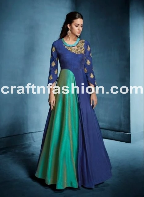 Exclusive Designer Gown - Party Wear Indian Designer Gown - Floor Touch Dress - Indian Ethnic Wedding Wear Dress