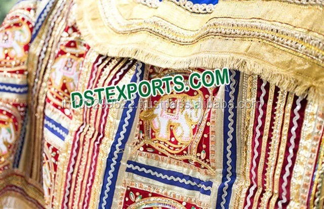 Indian Baraat Horse Costumes Designer Horse Costume With Umbrella Beautiful Heavy Carved Horse Costumes