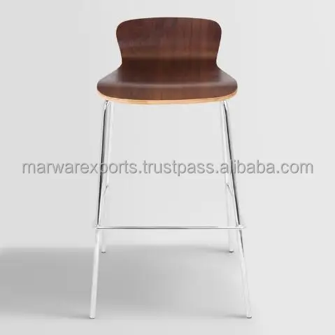 Walnut Bentwood Barstool Set 2