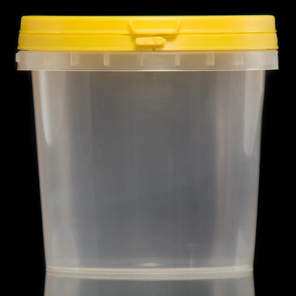 1 liter litre 1000ml transparent PP plastic bucket with cover