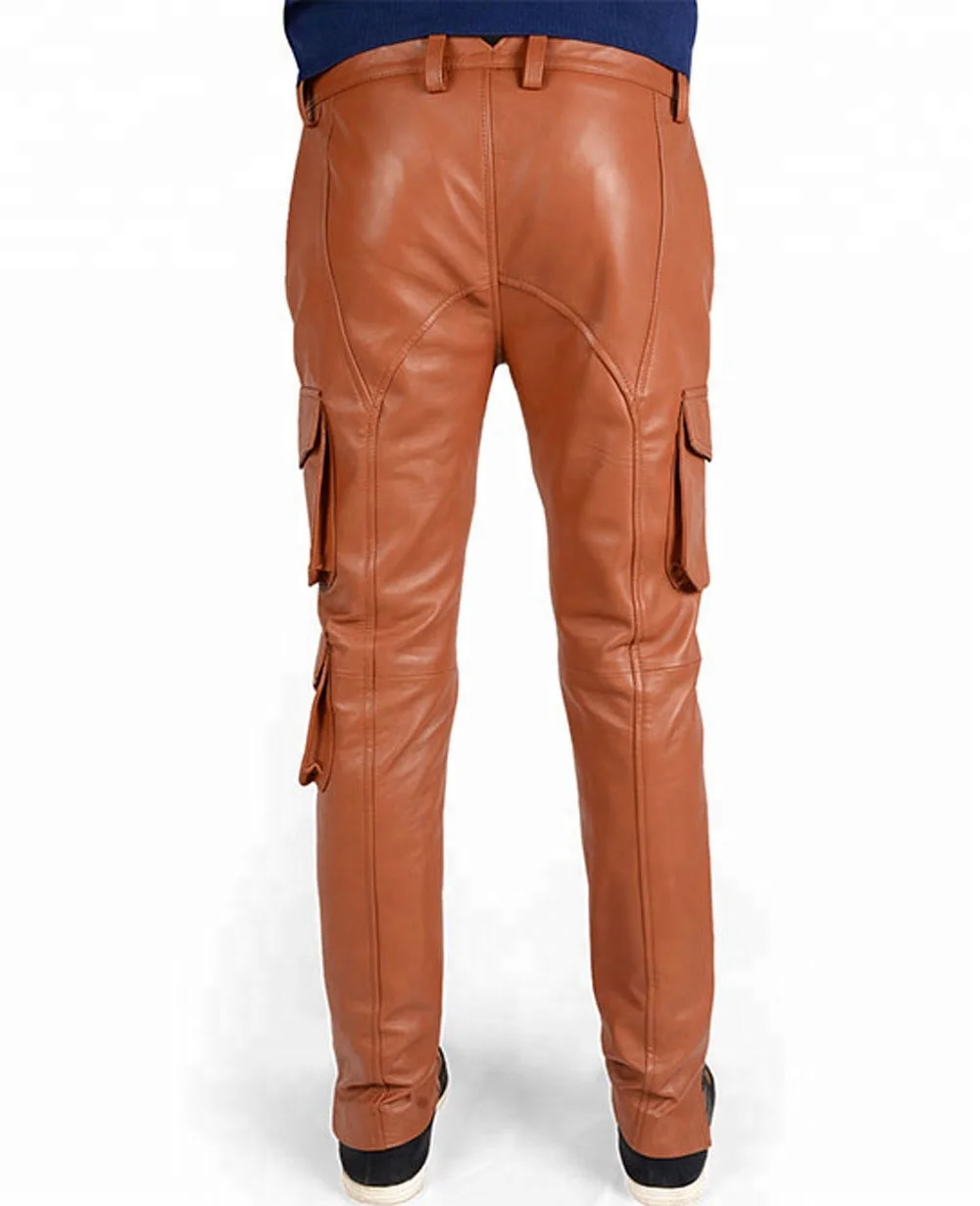 Casual Wear Men Motorcycle Wear Leather Pant, Genuine Sheepskin Leather Pants