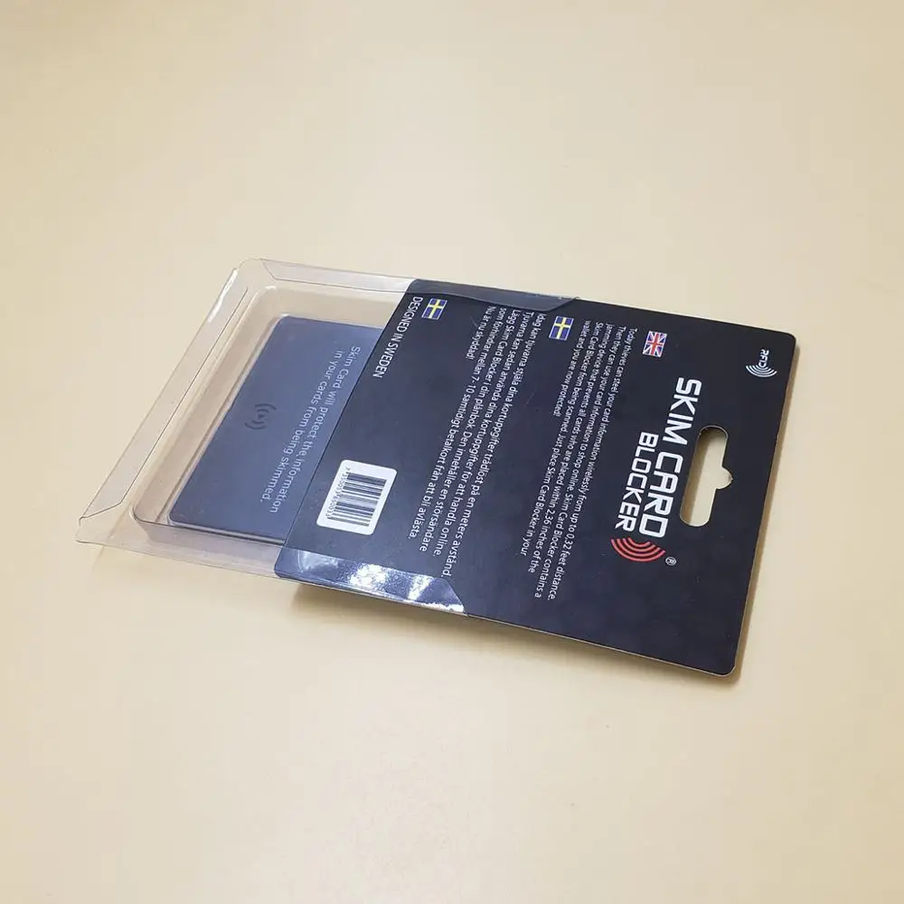 cheap slide blister box with paper card from PVC/PET in Shenzhen, gift card packaging