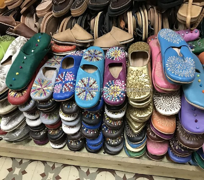 
Moroccan Genuine Leather Ladies Babouche Slippers 